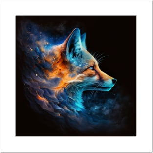 Abstract galaxy fox Posters and Art